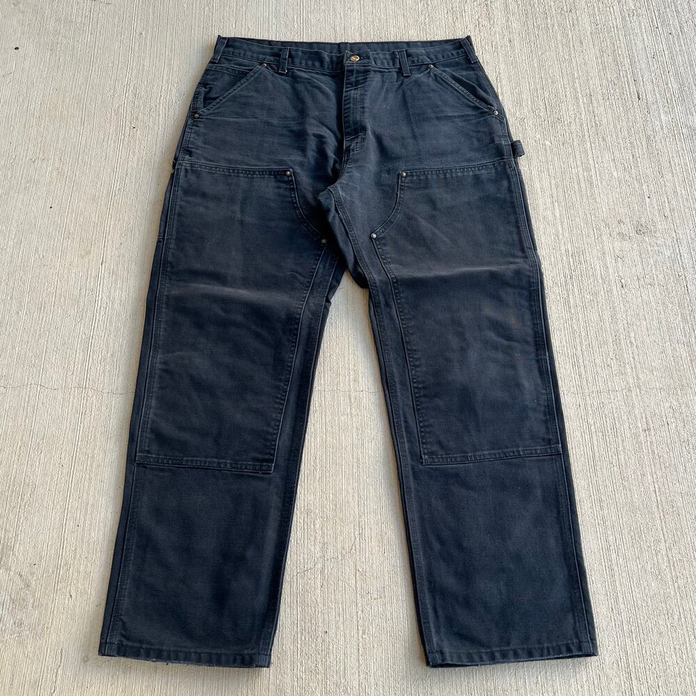 Carhartt B01 BLK black double knee work wear carpenter pants